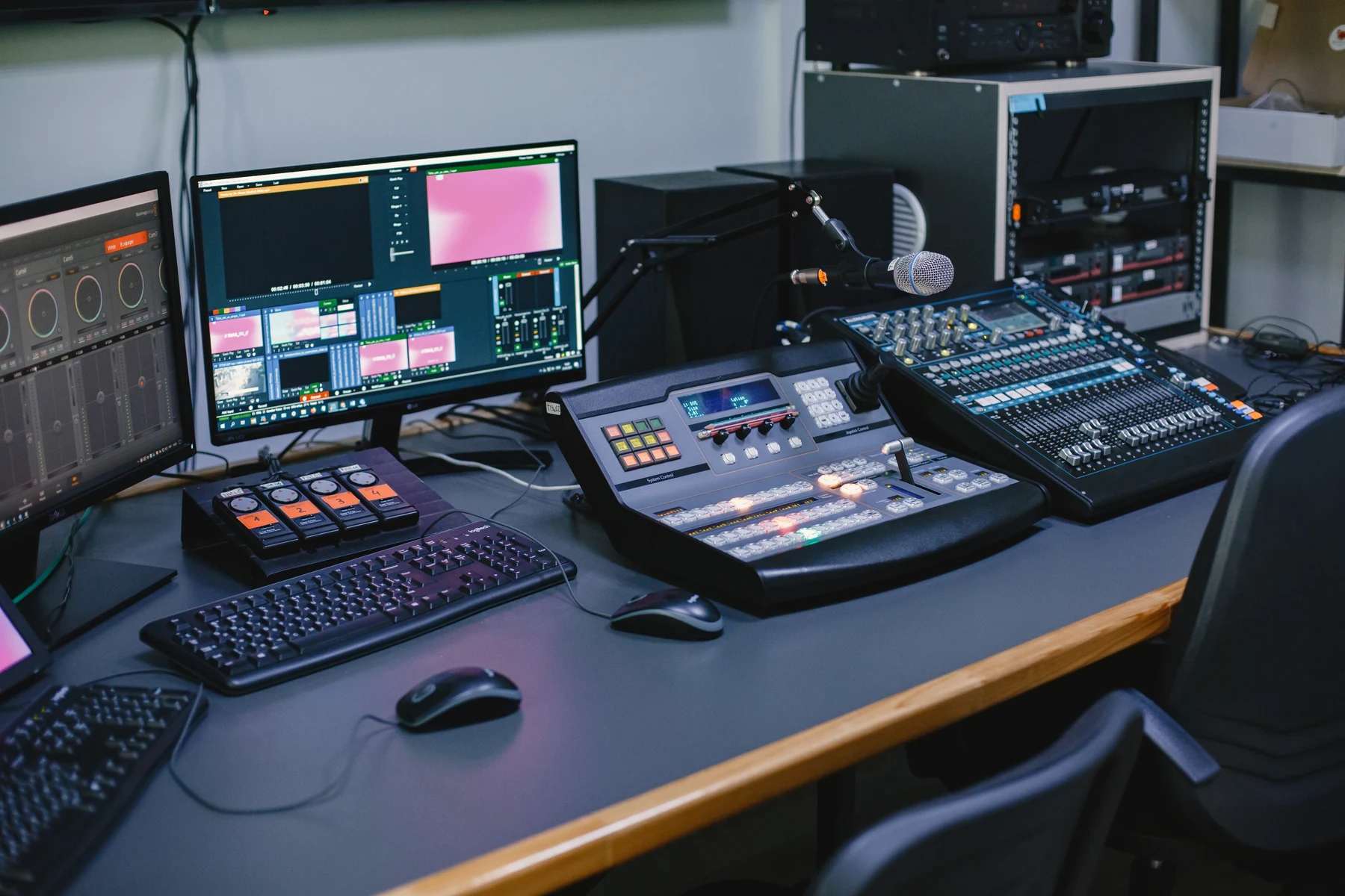 Professional editing and post-production control room